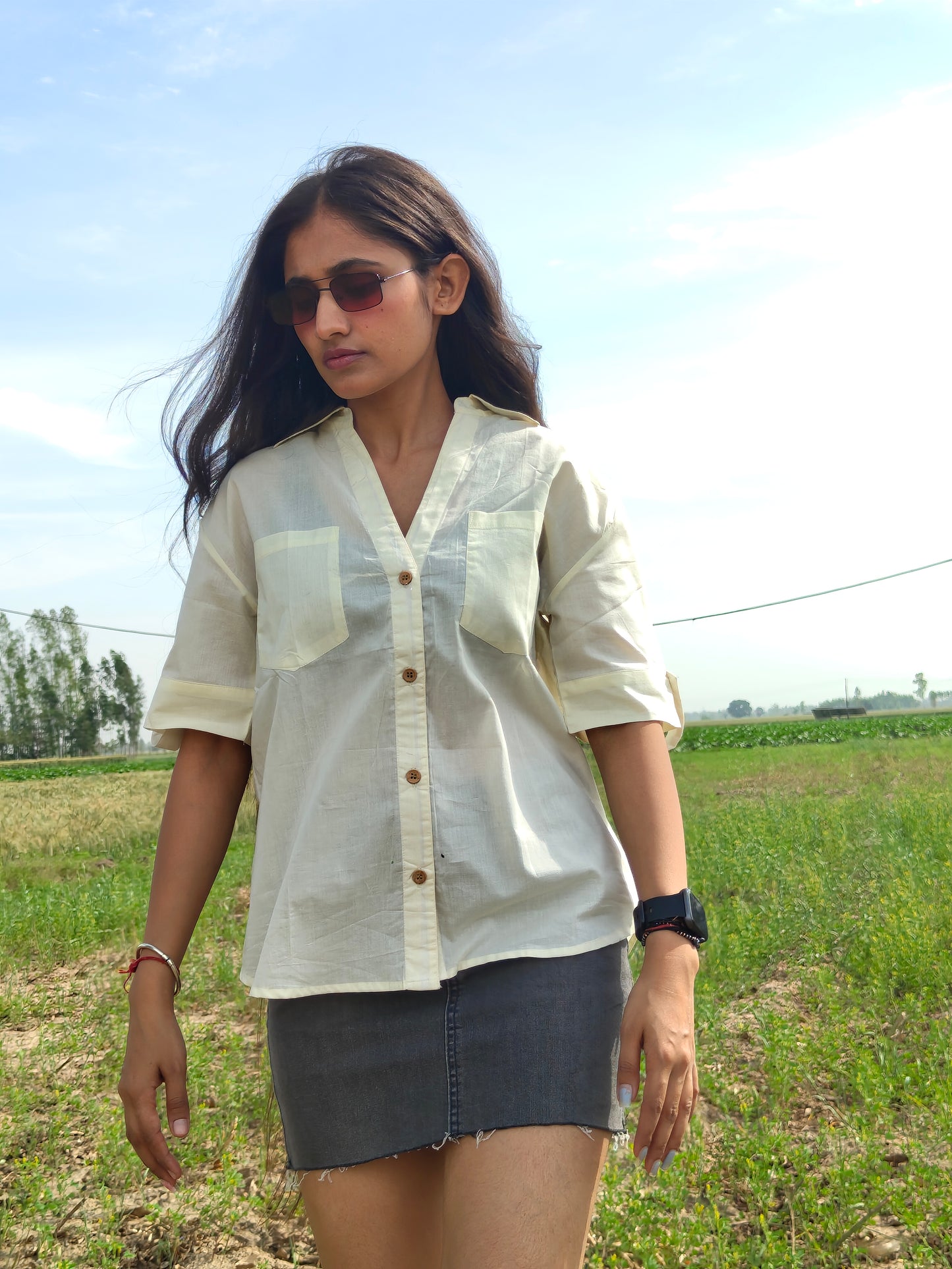 Drop shoulder boxy fit shirt